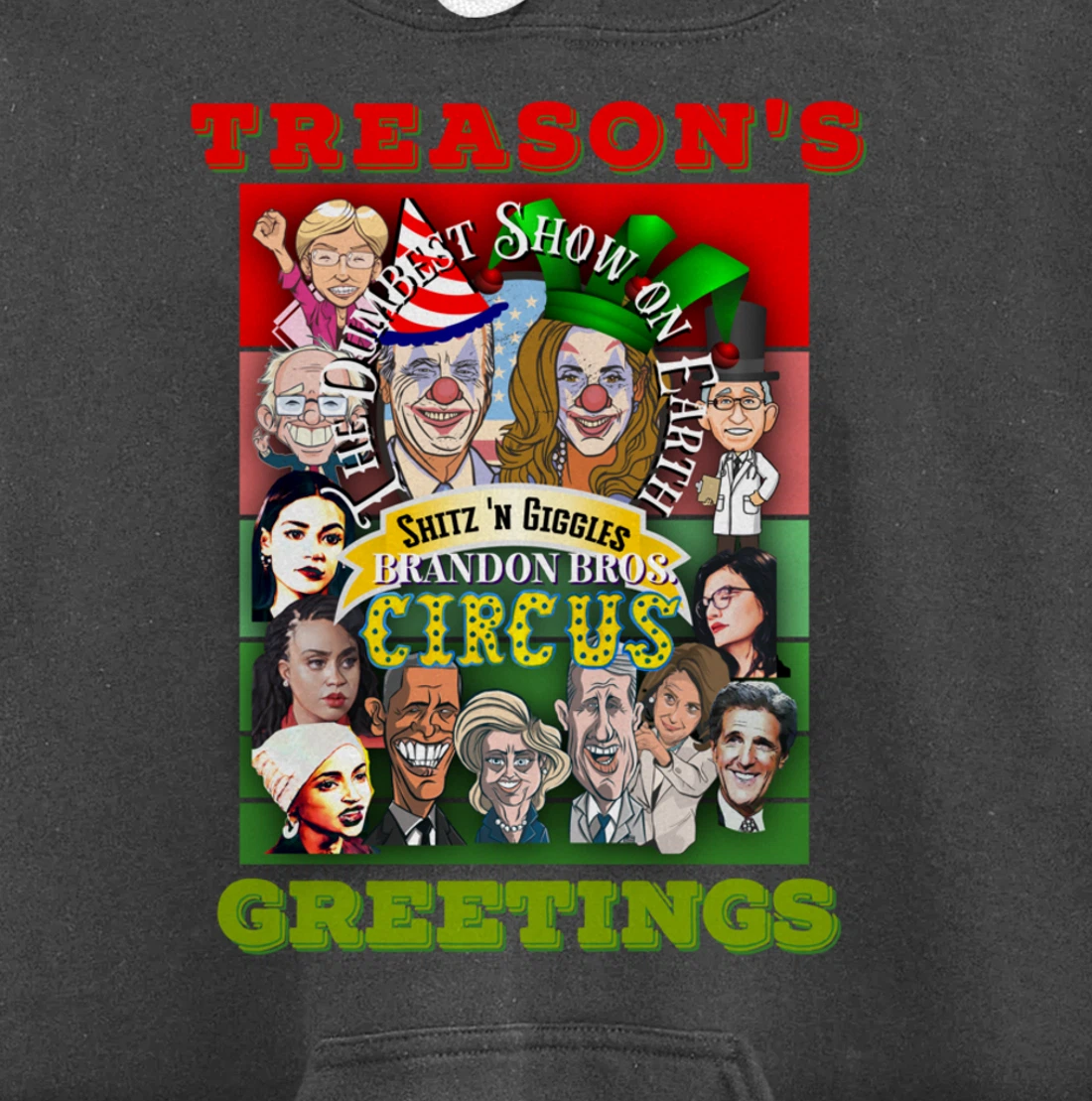 Swamp Xmas Wreath Biden Squad Trump Ugly Christmas Sweater Pullover Hoodie