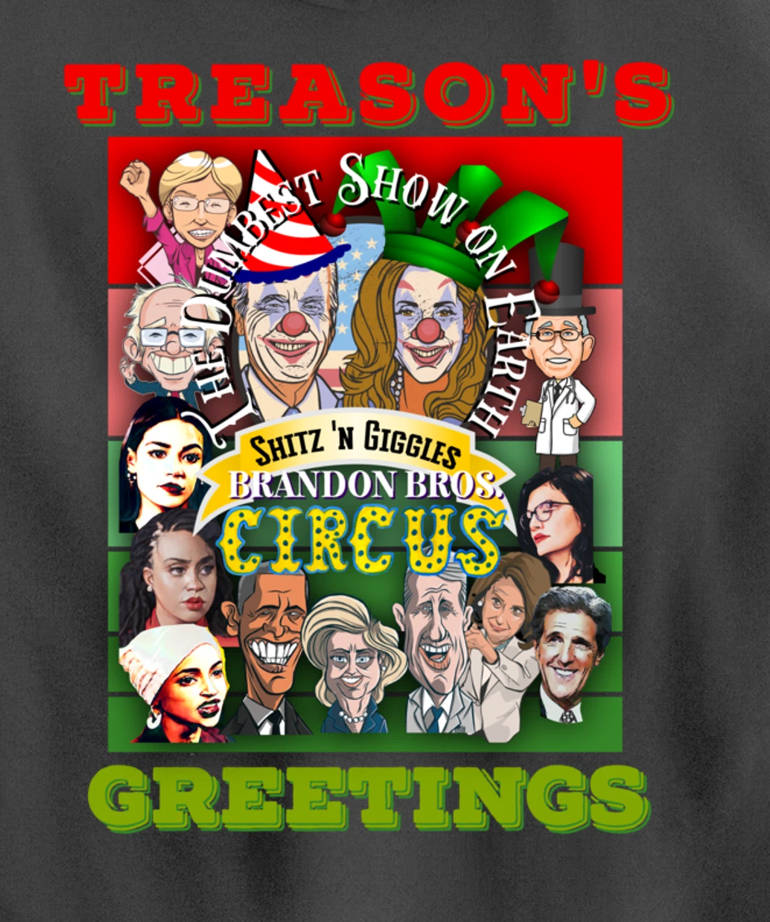 Swamp Xmas Wreath Biden Squad Trump Ugly Christmas Sweater Pullover Hoodie