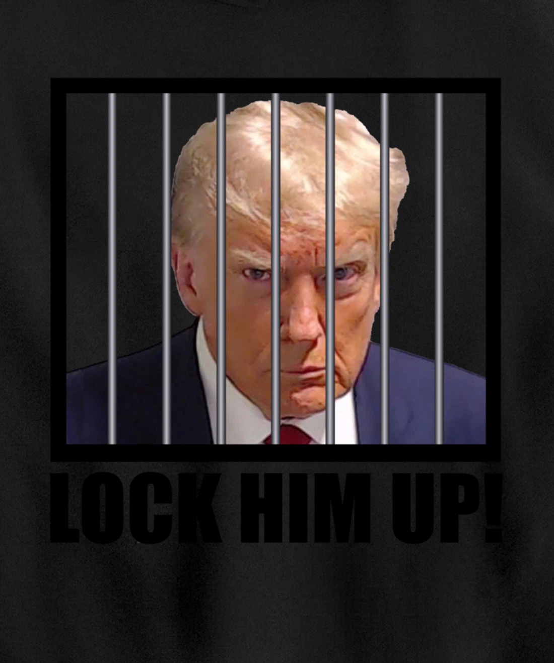 Lock Up Trump Mugshot Pullover Hoodie