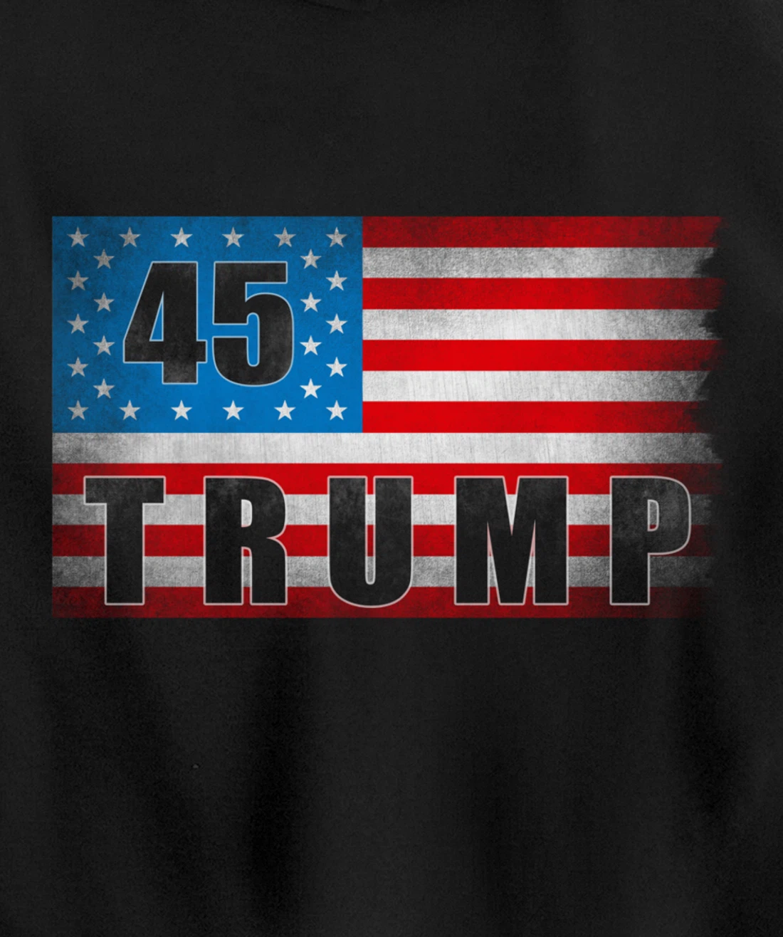 Trump 45 USA American Flag - Trump 45th President Pullover Hoodie