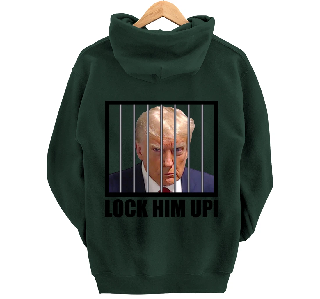 Lock Up Trump Mugshot Pullover Hoodie