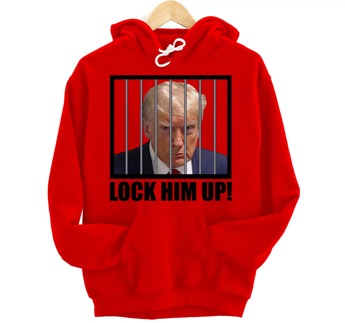 Lock Up Trump Mugshot Pullover Hoodie
