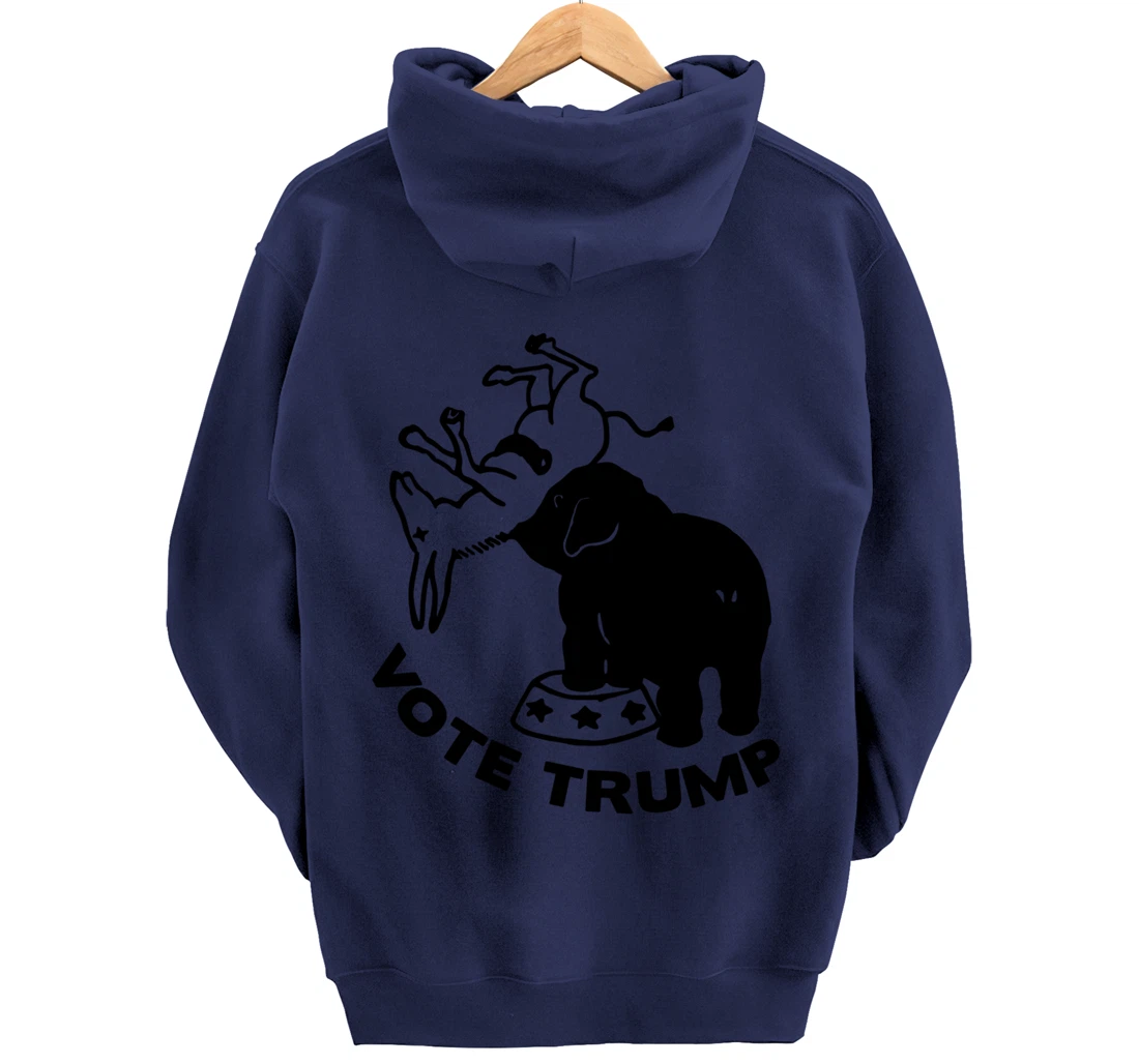 Republican Elephant Versus Democratic Donkey Vote Trump Pullover Hoodie
