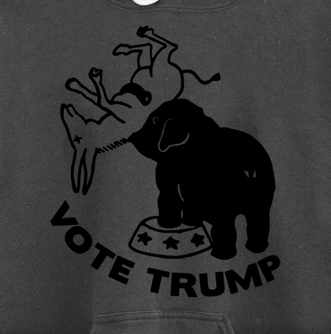 Republican Elephant Versus Democratic Donkey Vote Trump Pullover Hoodie