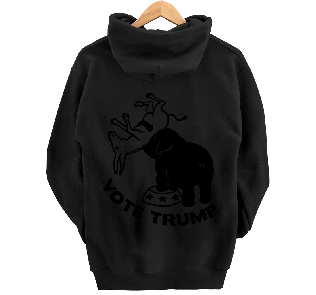 Republican Elephant Versus Democratic Donkey Vote Trump Pullover Hoodie
