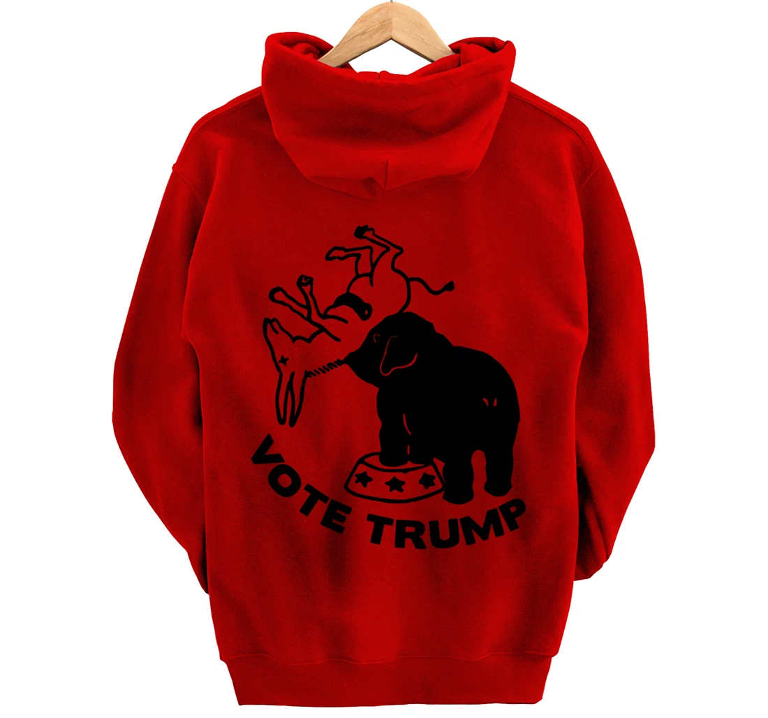 Republican Elephant Versus Democratic Donkey Vote Trump Pullover Hoodie