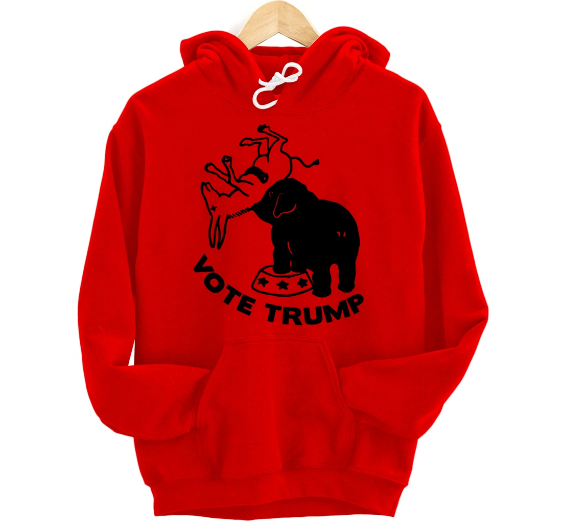 Republican Elephant Versus Democratic Donkey Vote Trump Pullover Hoodie