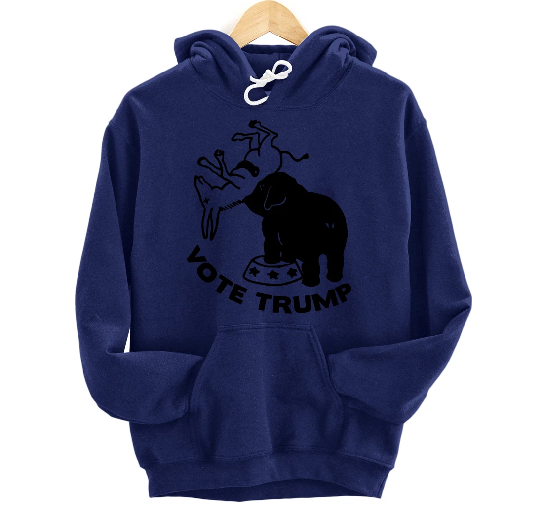 Republican Elephant Versus Democratic Donkey Vote Trump Pullover Hoodie