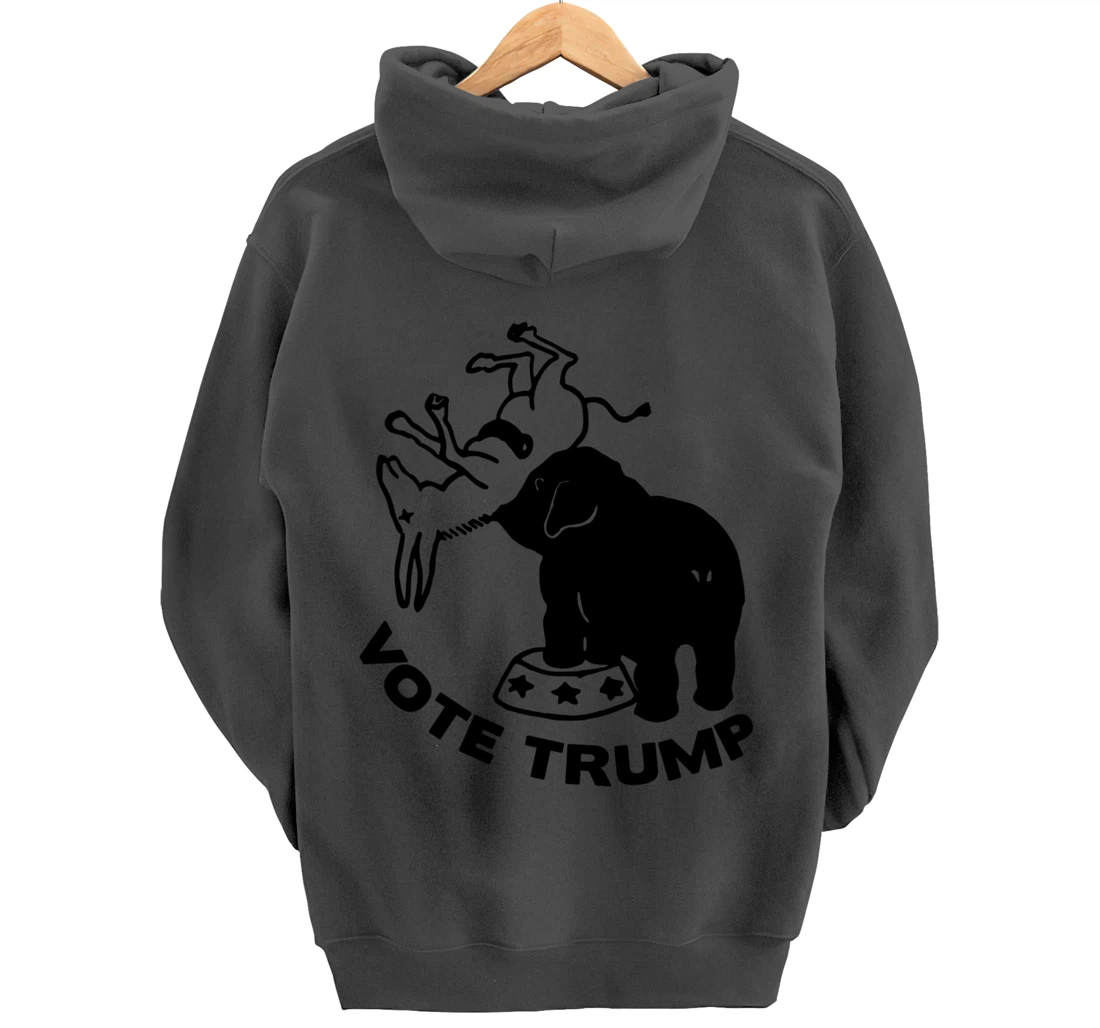 Republican Elephant Versus Democratic Donkey Vote Trump Pullover Hoodie