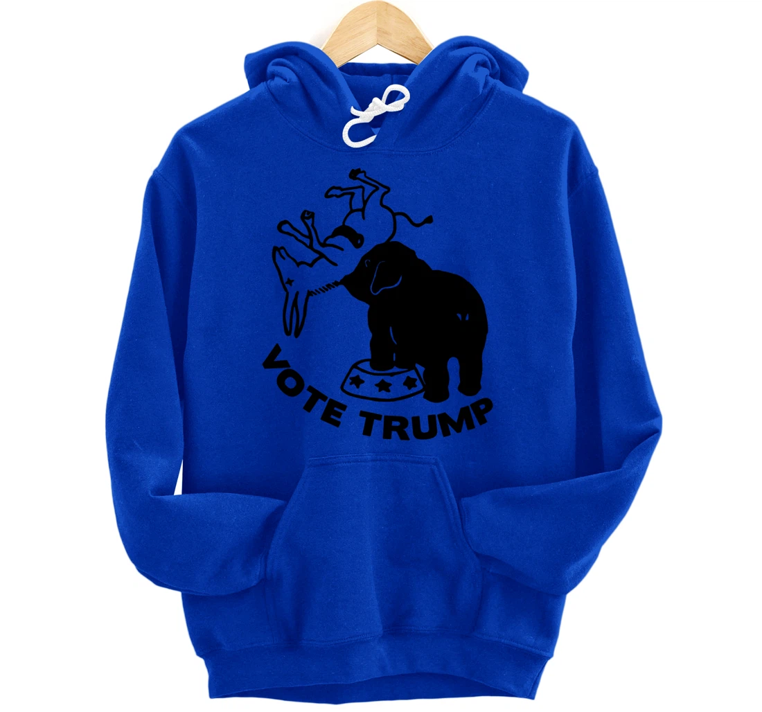 Republican Elephant Versus Democratic Donkey Vote Trump Pullover Hoodie