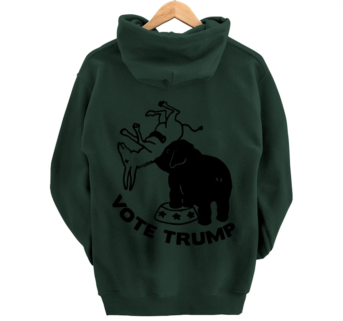 Republican Elephant Versus Democratic Donkey Vote Trump Pullover Hoodie