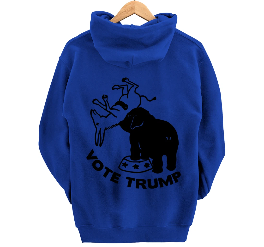 Republican Elephant Versus Democratic Donkey Vote Trump Pullover Hoodie