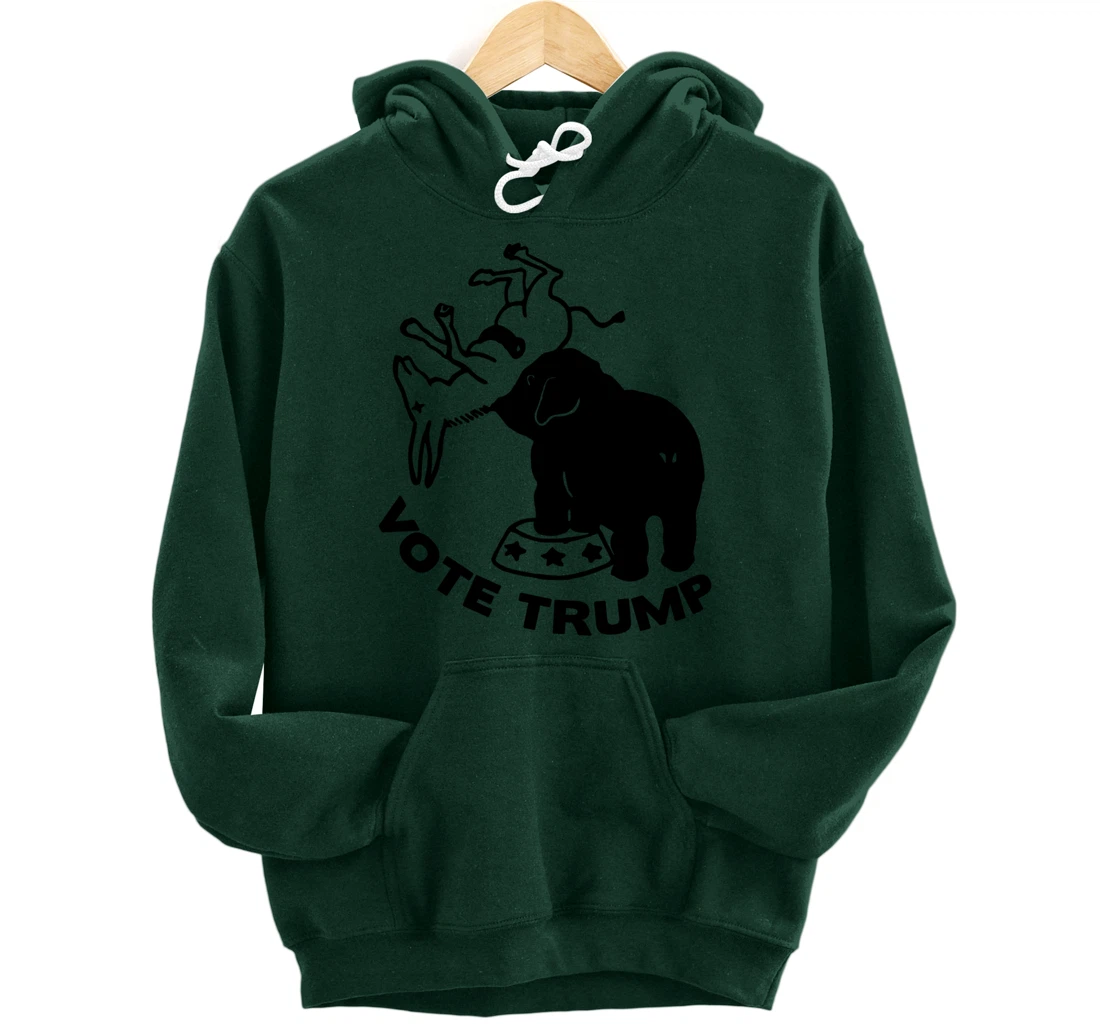 Republican Elephant Versus Democratic Donkey Vote Trump Pullover Hoodie