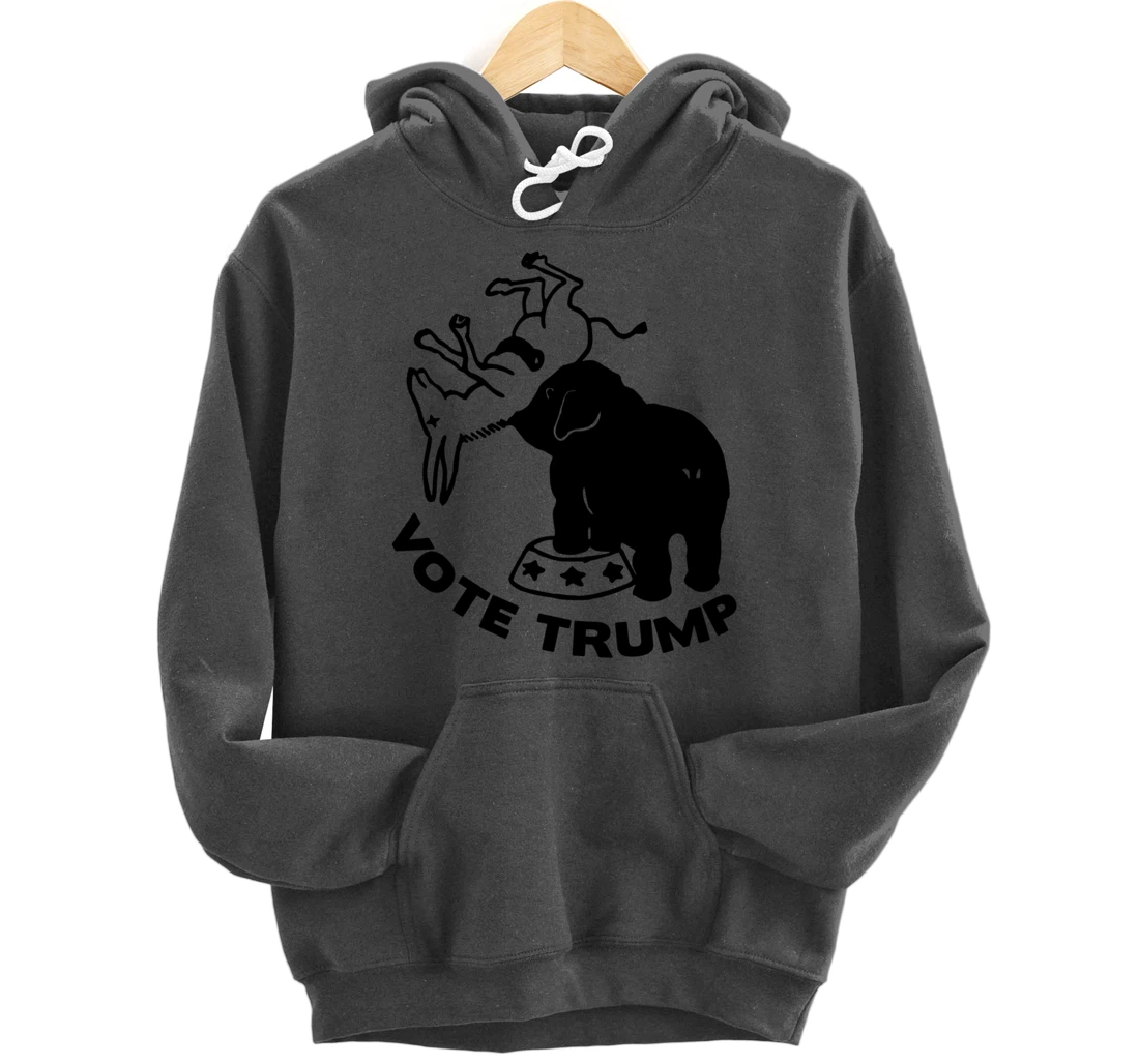 Republican Elephant Versus Democratic Donkey Vote Trump Pullover Hoodie