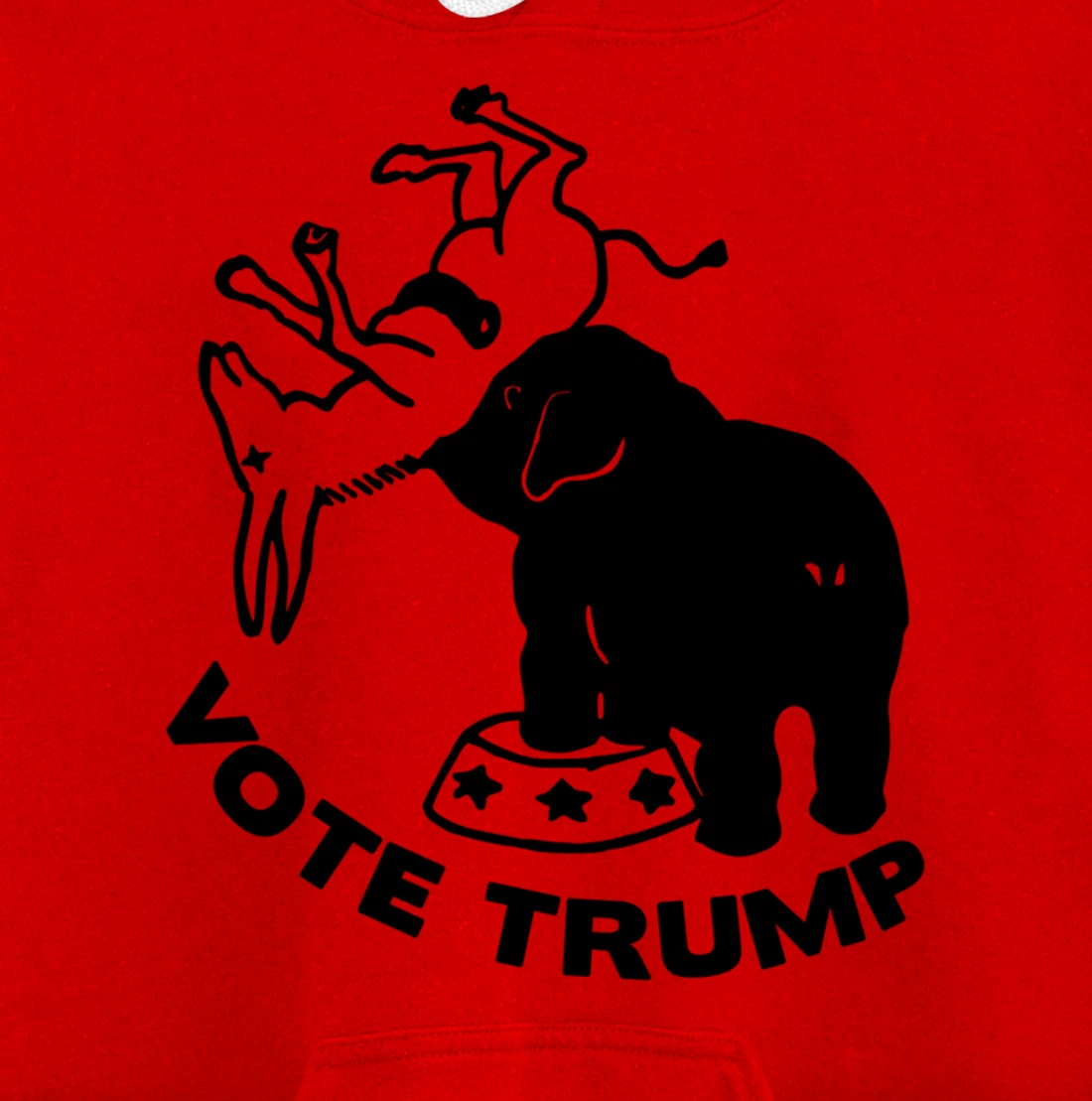 Republican Elephant Versus Democratic Donkey Vote Trump Pullover Hoodie