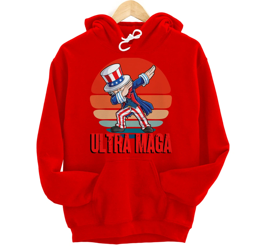Ultra MAGA Dabbing Uncle Sam 2022 Trump Republican Political Pullover Hoodie