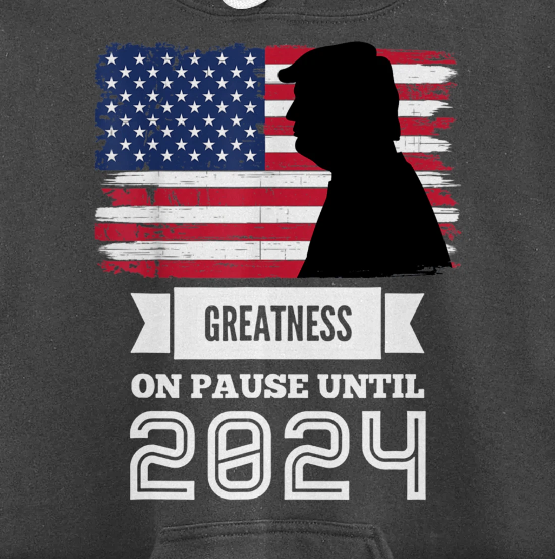 Greatness On Pause Until 2024 Pro Trump Gift American Flag Pullover Hoodie
