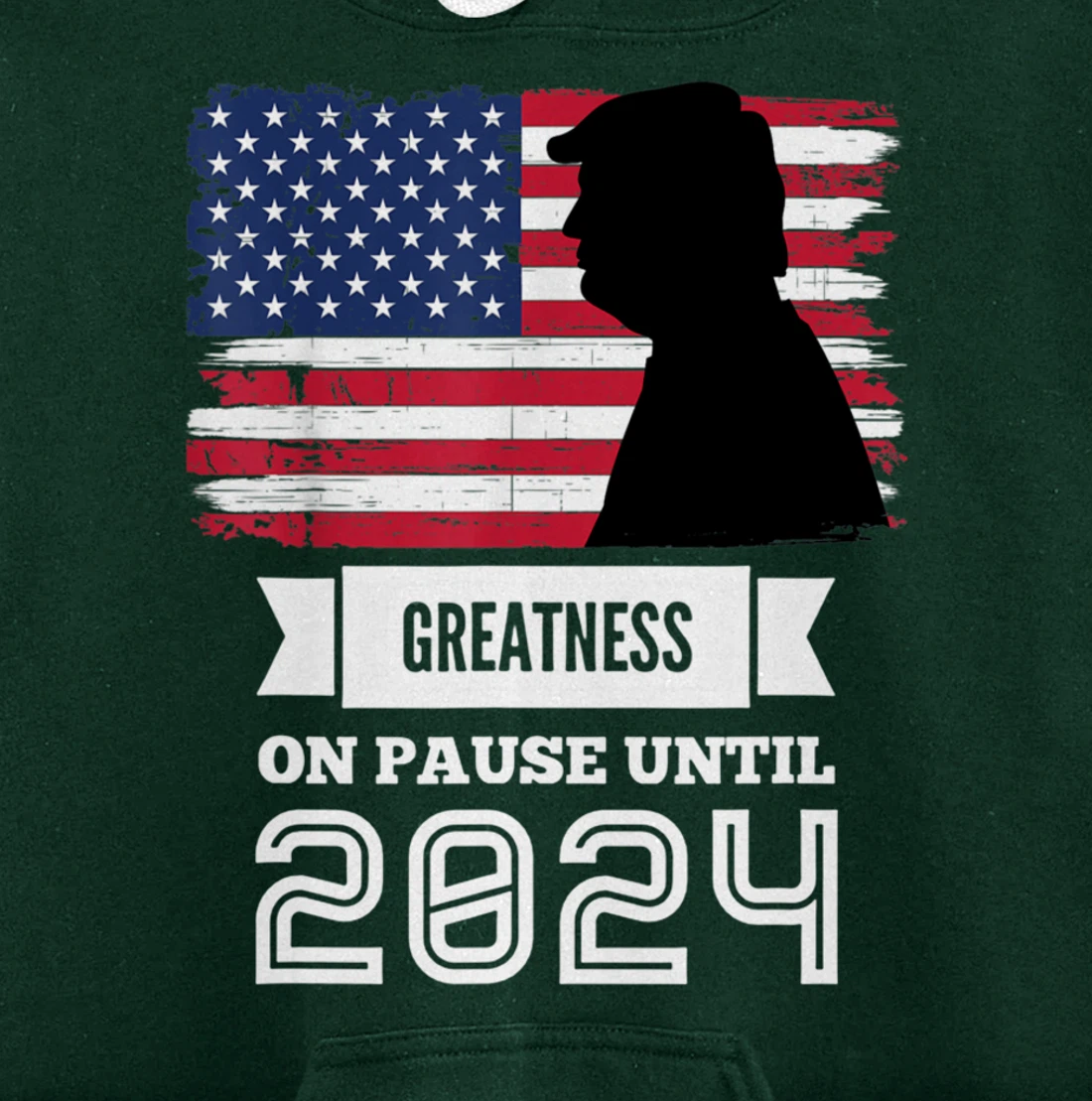Greatness On Pause Until 2024 Pro Trump Gift American Flag Pullover Hoodie