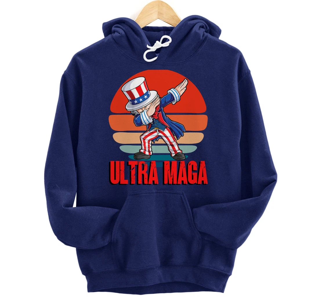 Ultra MAGA Dabbing Uncle Sam 2022 Trump Republican Political Pullover Hoodie