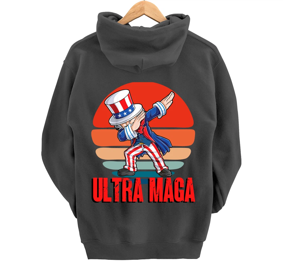 Ultra MAGA Dabbing Uncle Sam 2022 Trump Republican Political Pullover Hoodie
