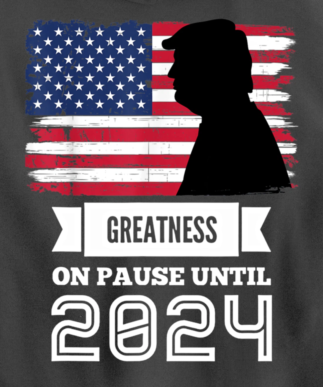 Greatness On Pause Until 2024 Pro Trump Gift American Flag Pullover Hoodie