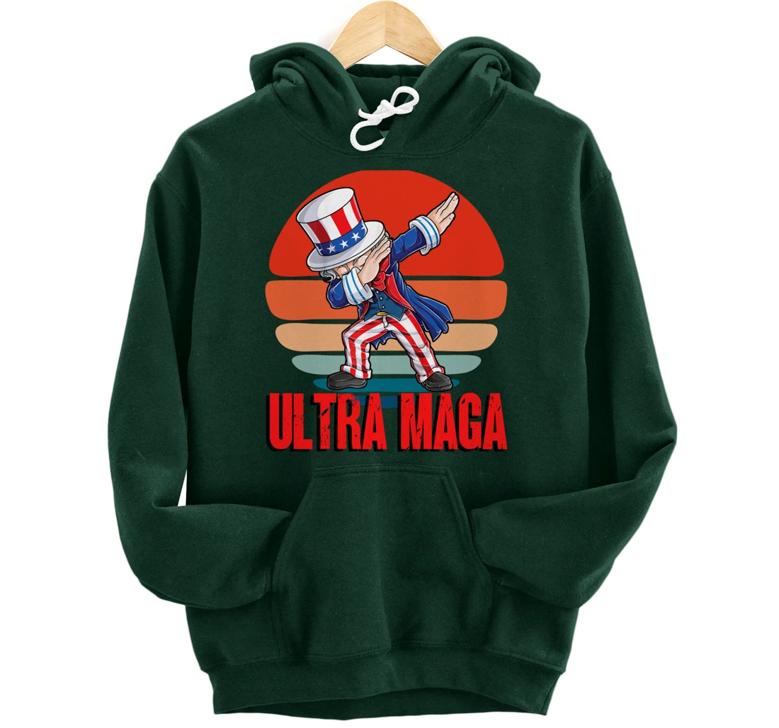 Ultra MAGA Dabbing Uncle Sam 2022 Trump Republican Political Pullover Hoodie