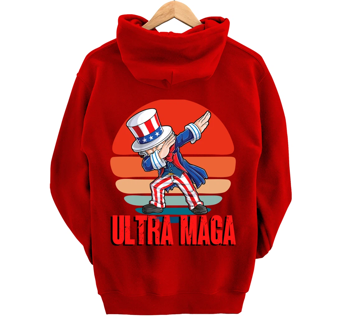 Ultra MAGA Dabbing Uncle Sam 2022 Trump Republican Political Pullover Hoodie