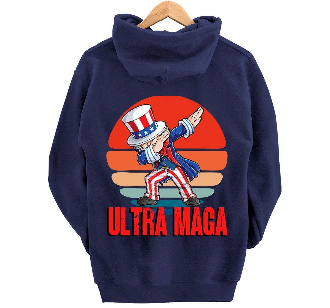 Ultra MAGA Dabbing Uncle Sam 2022 Trump Republican Political Pullover Hoodie