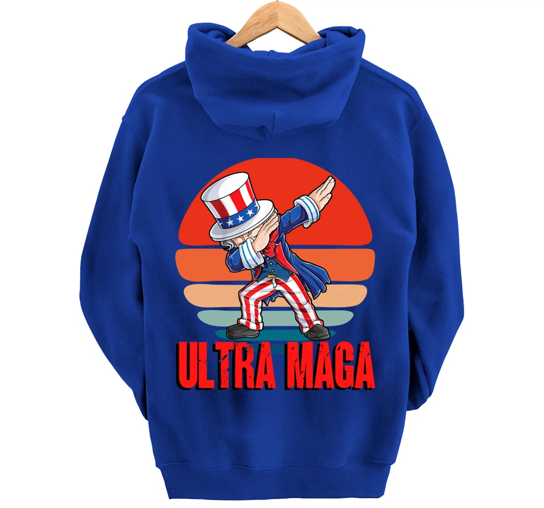 Ultra MAGA Dabbing Uncle Sam 2022 Trump Republican Political Pullover Hoodie