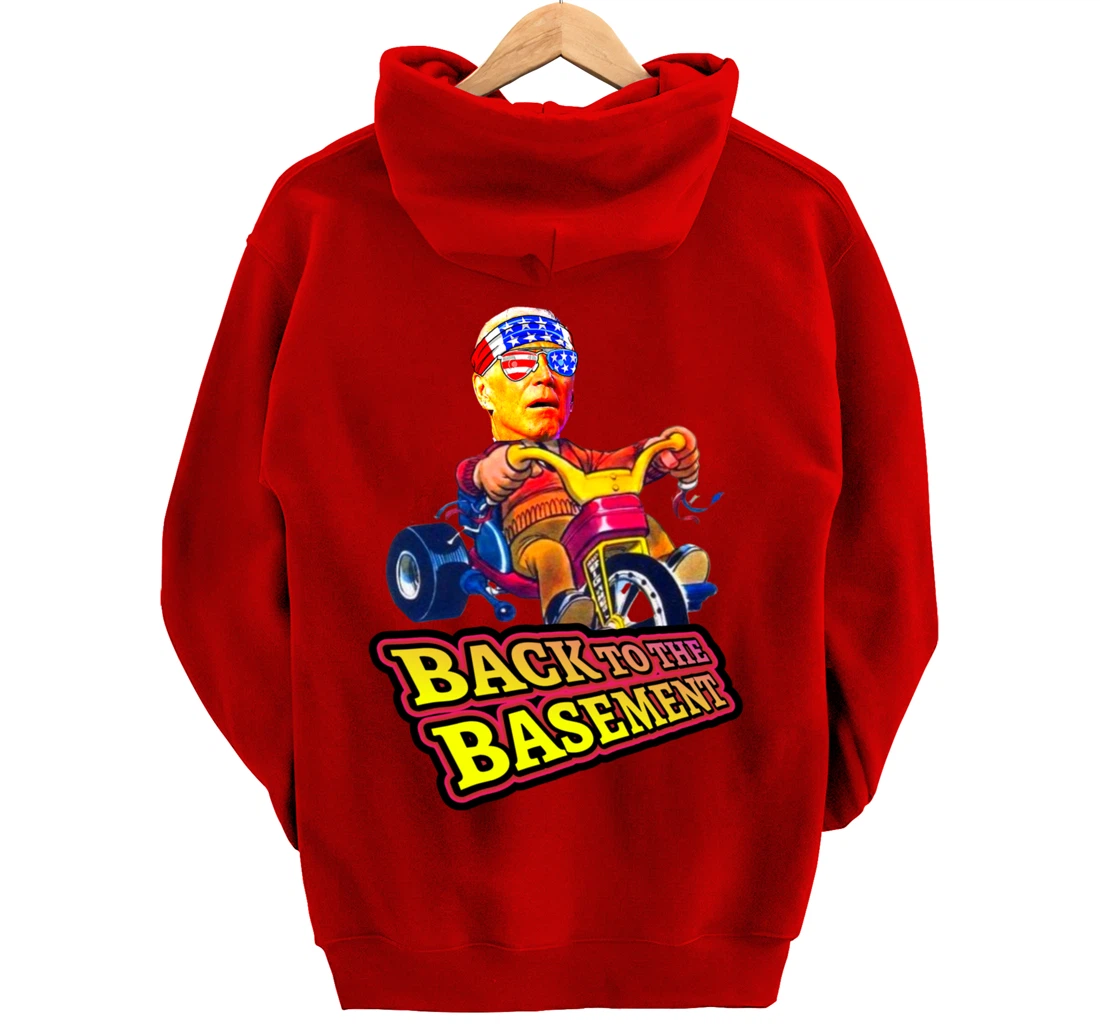 Back to the Basement Biden Trump Bicycle Patriot Republican Pullover Hoodie