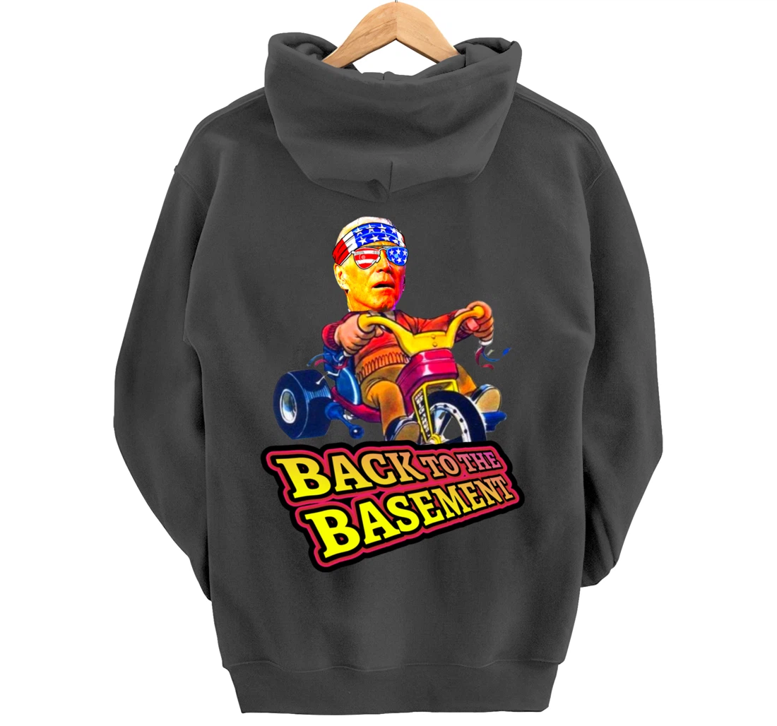 Back to the Basement Biden Trump Bicycle Patriot Republican Pullover Hoodie
