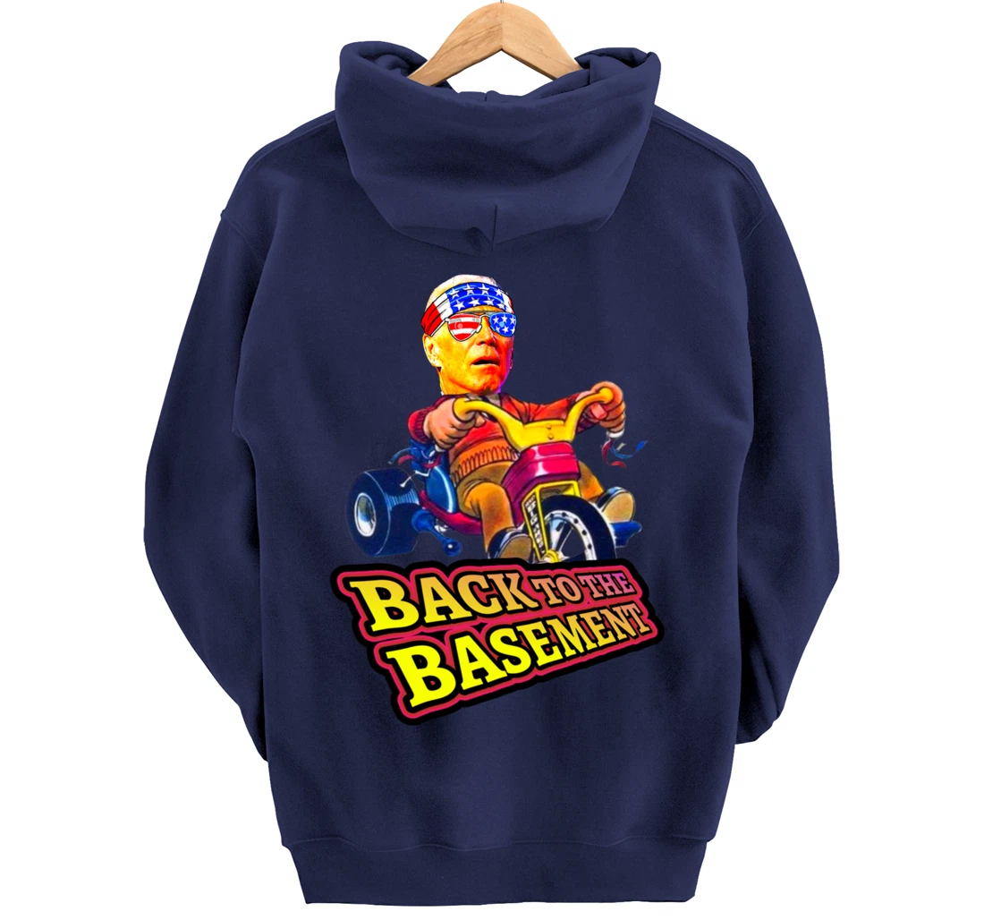 Back to the Basement Biden Trump Bicycle Patriot Republican Pullover Hoodie