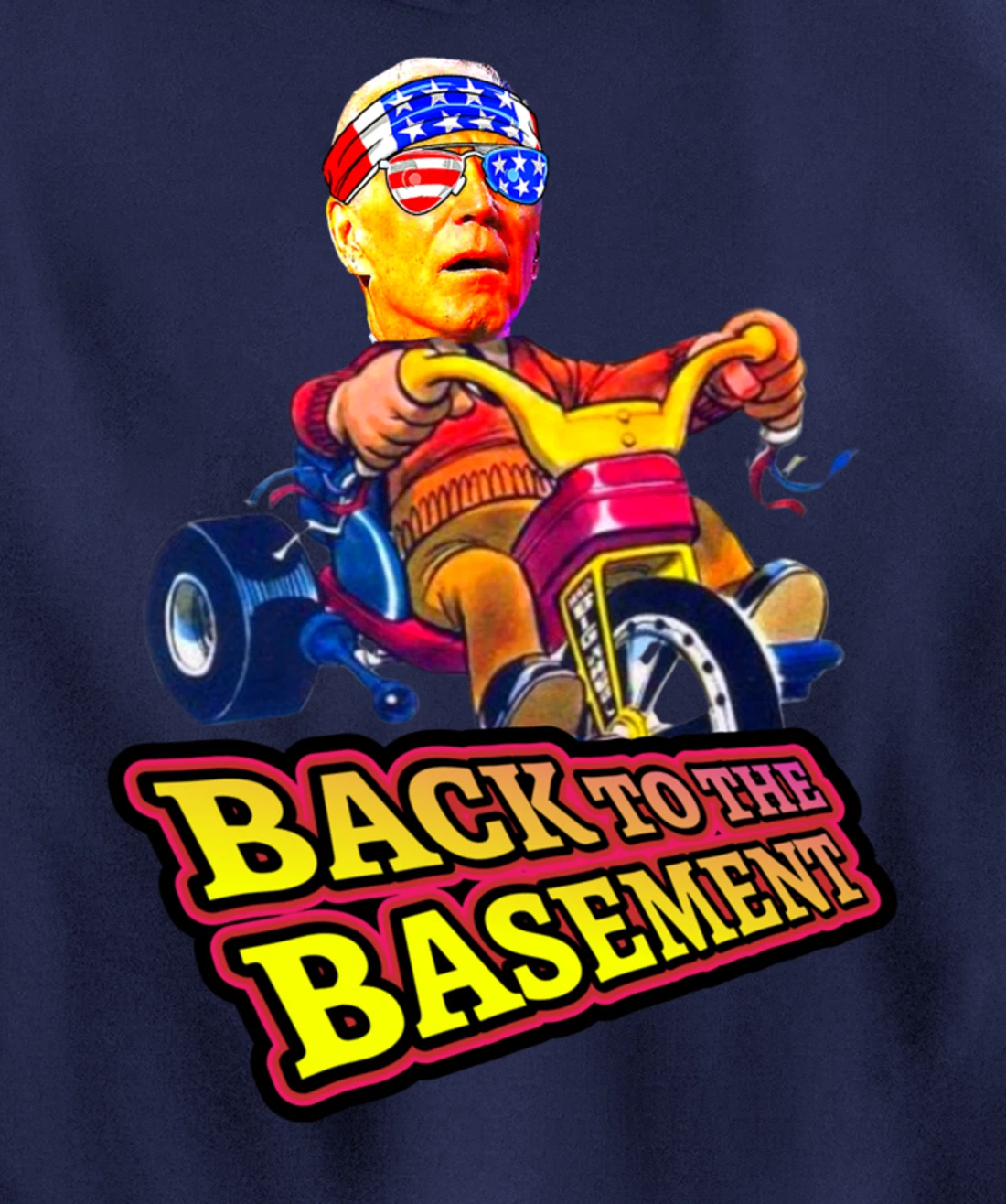 Back to the Basement Biden Trump Bicycle Patriot Republican Pullover Hoodie