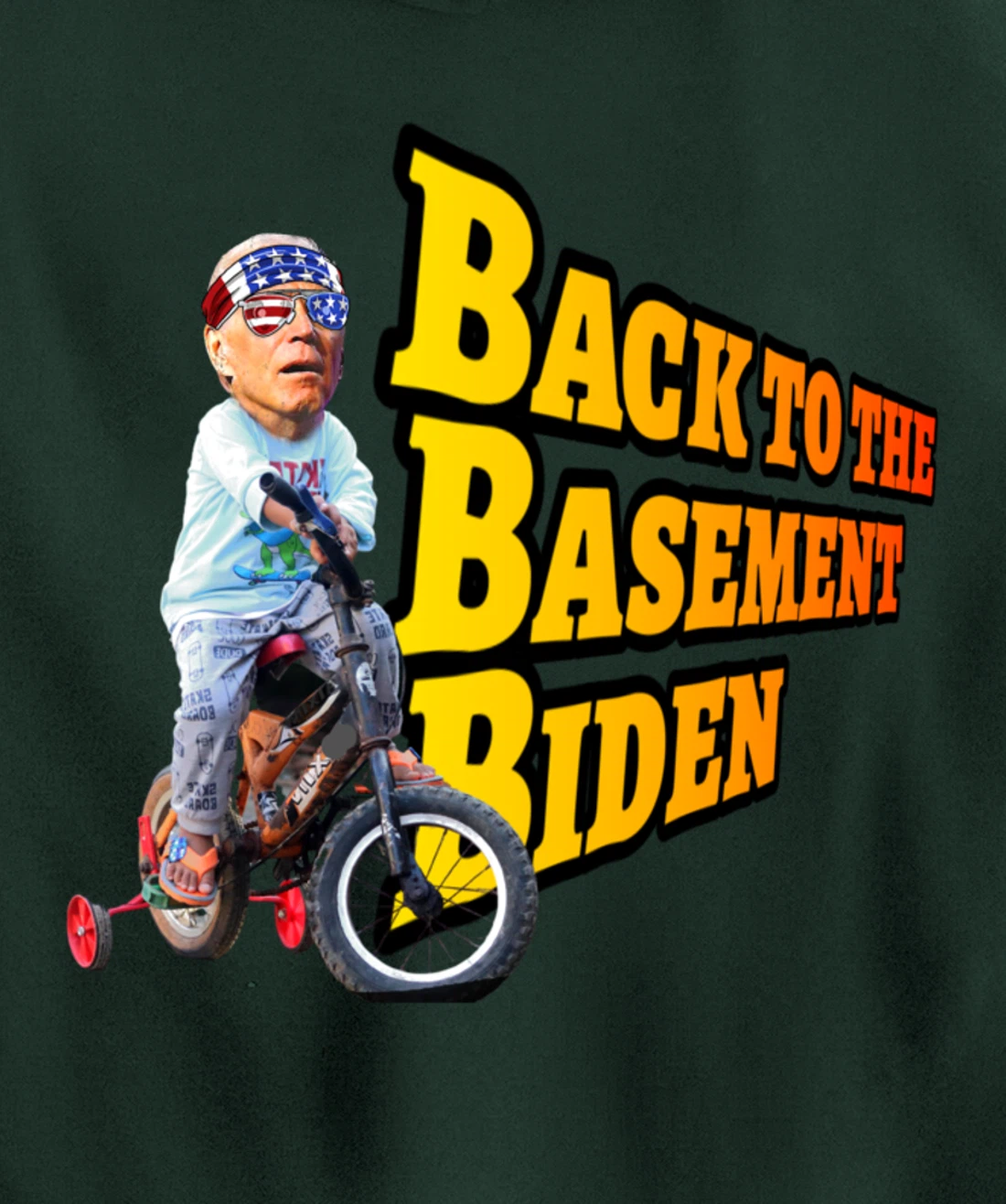 Back to the Basement Biden Trump Bicycle Patriot Republican Pullover Hoodie