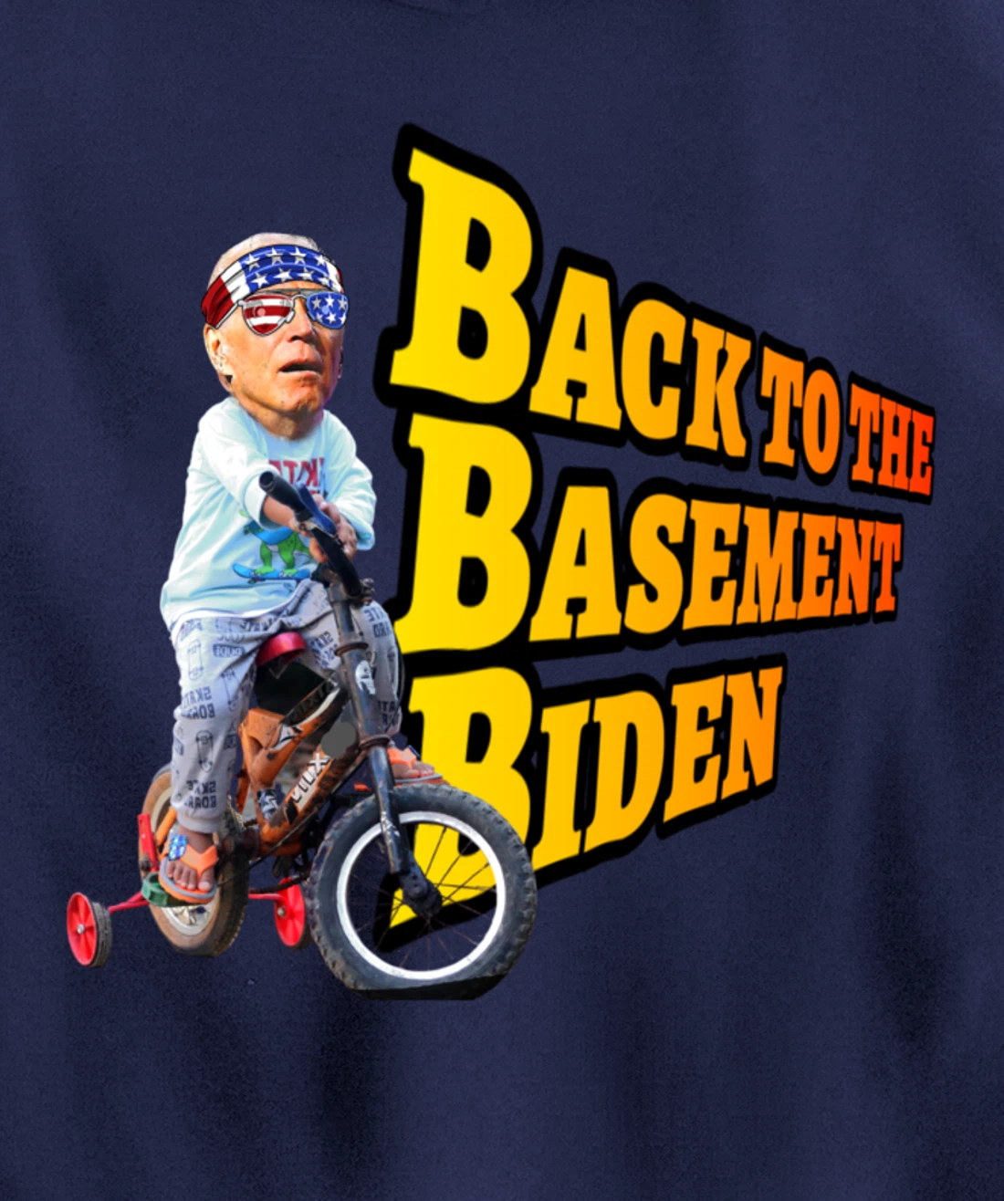 Back to the Basement Biden Trump Bicycle Patriot Republican Pullover Hoodie