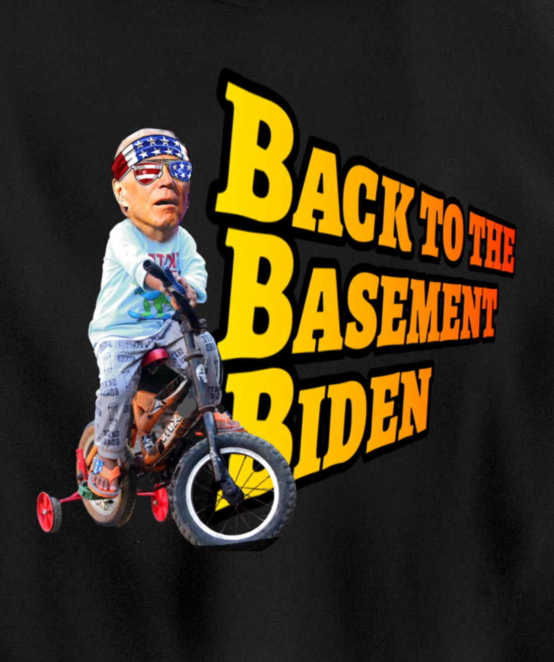 Back to the Basement Biden Trump Bicycle Patriot Republican Pullover Hoodie