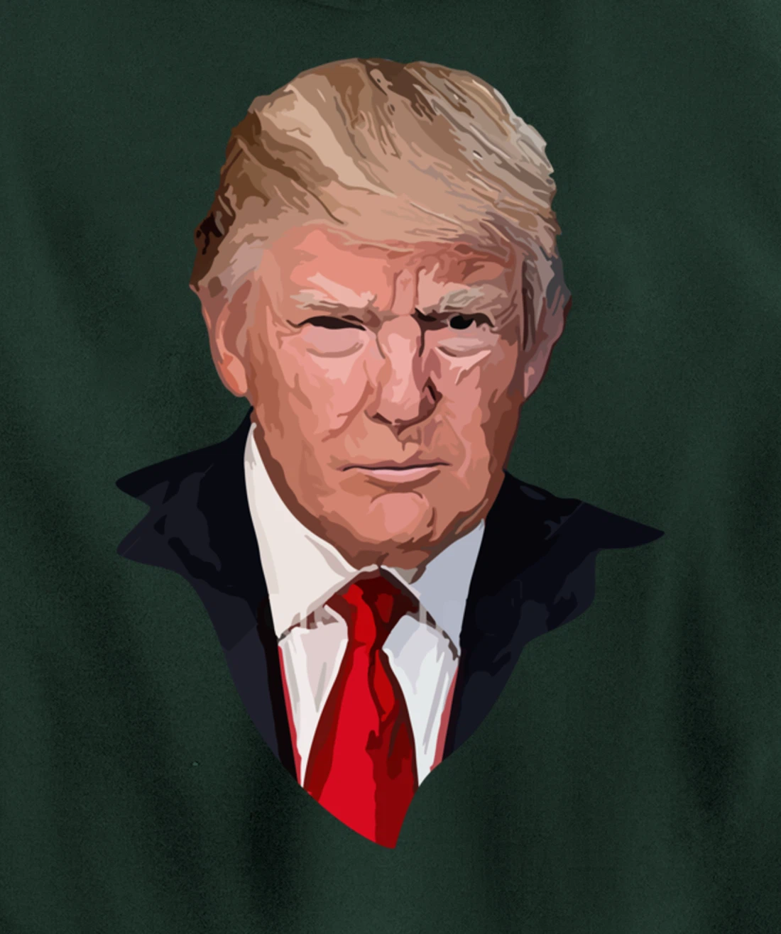 American Patriotic Trump Portrait Illustration Pullover Hoodie