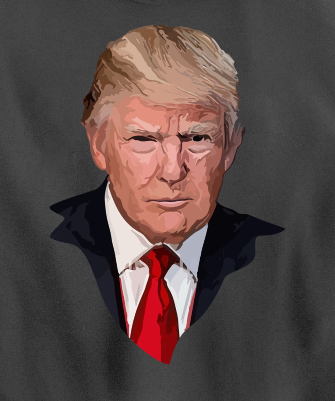 American Patriotic Trump Portrait Illustration Pullover Hoodie