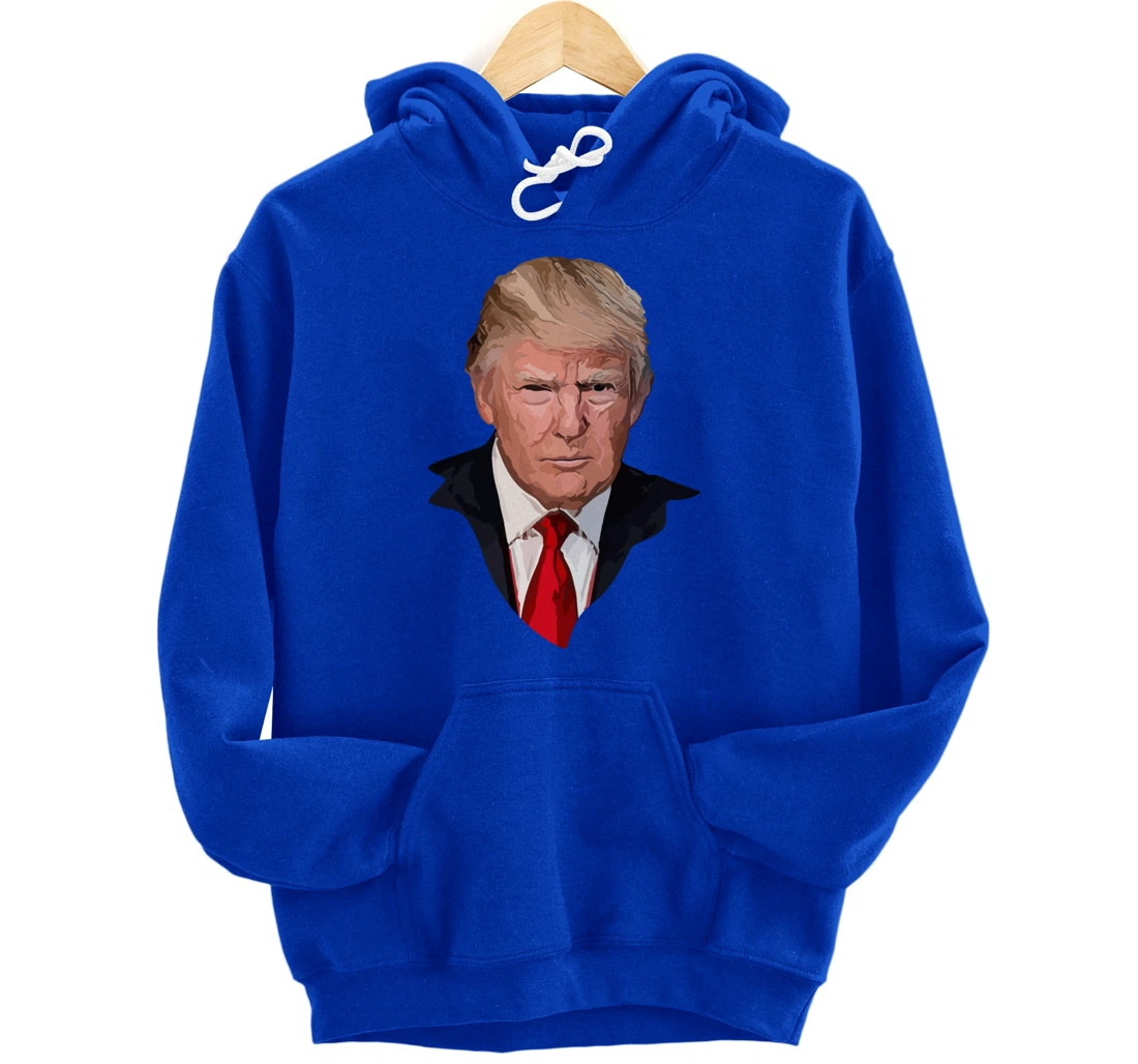 American Patriotic Trump Portrait Illustration Pullover Hoodie