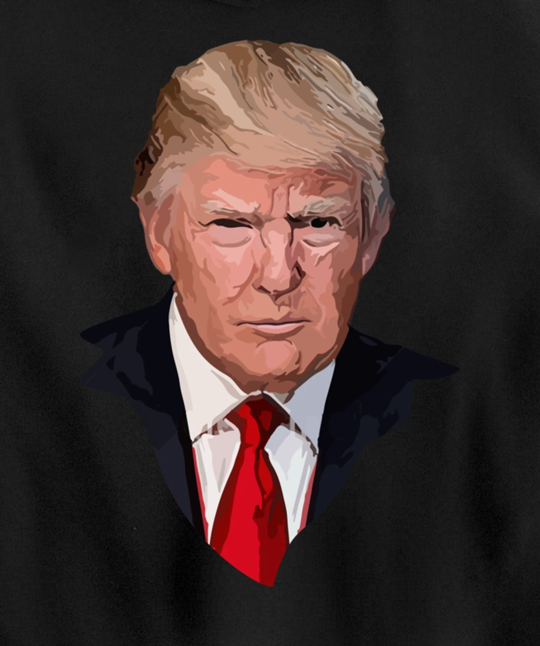 American Patriotic Trump Portrait Illustration Pullover Hoodie