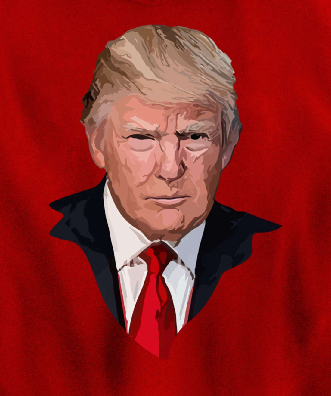 American Patriotic Trump Portrait Illustration Pullover Hoodie