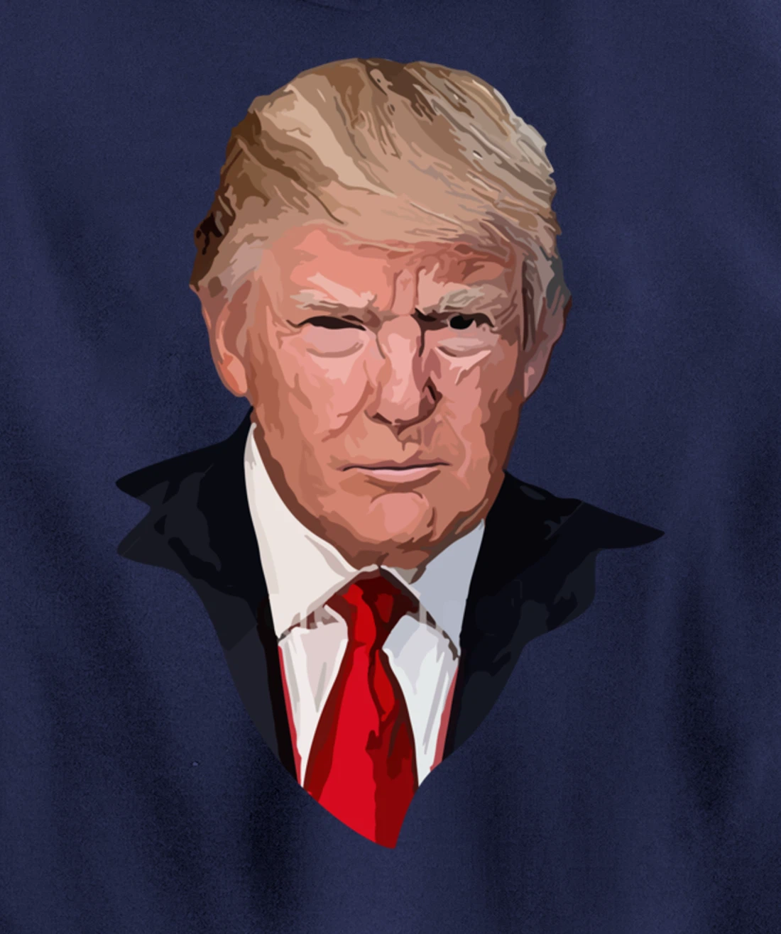 American Patriotic Trump Portrait Illustration Pullover Hoodie