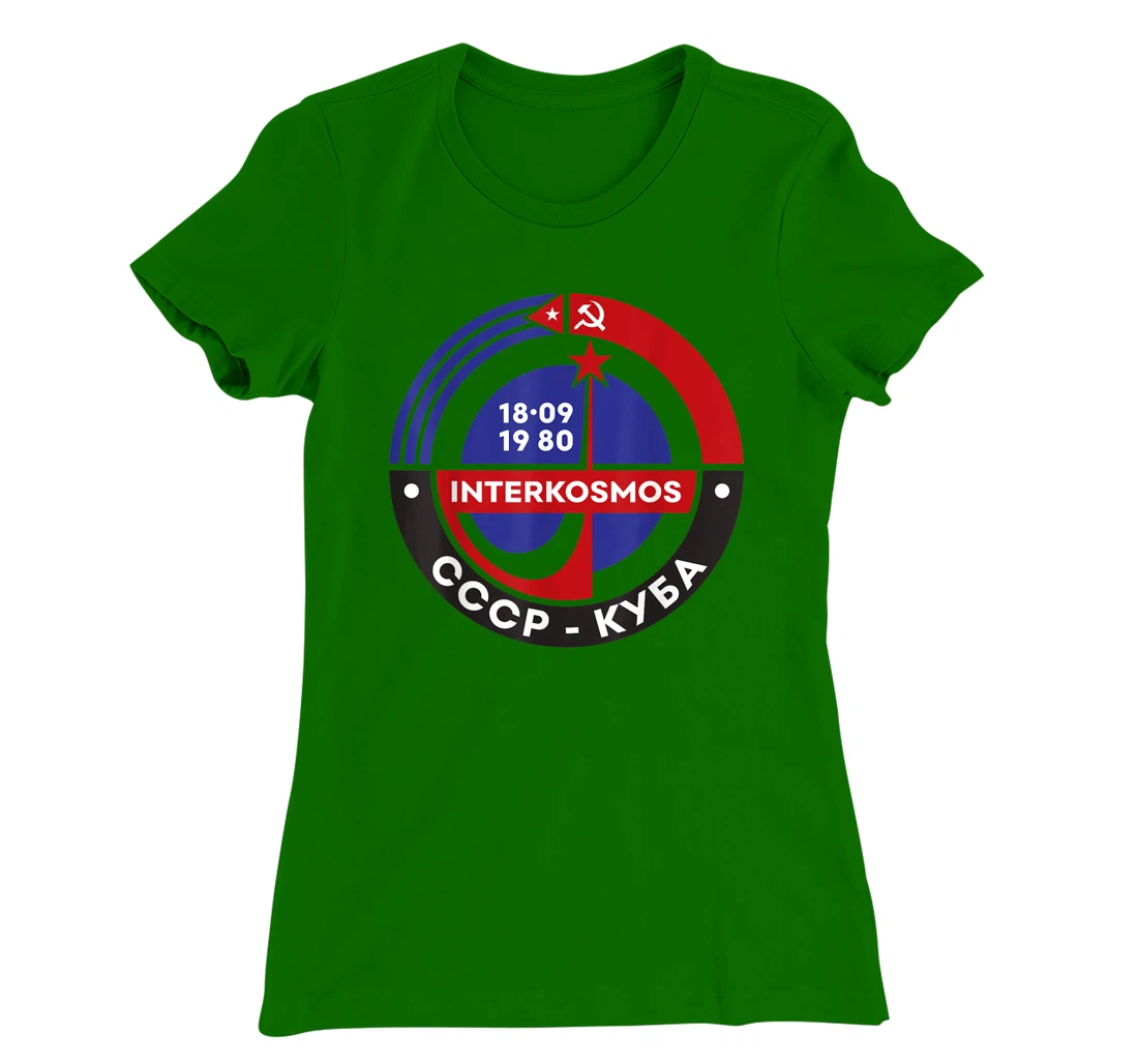 Womens Interkosmos Cuba Russia Vintage Sputnik USSR Soviet Union T-Shirt, Women T-Shirt