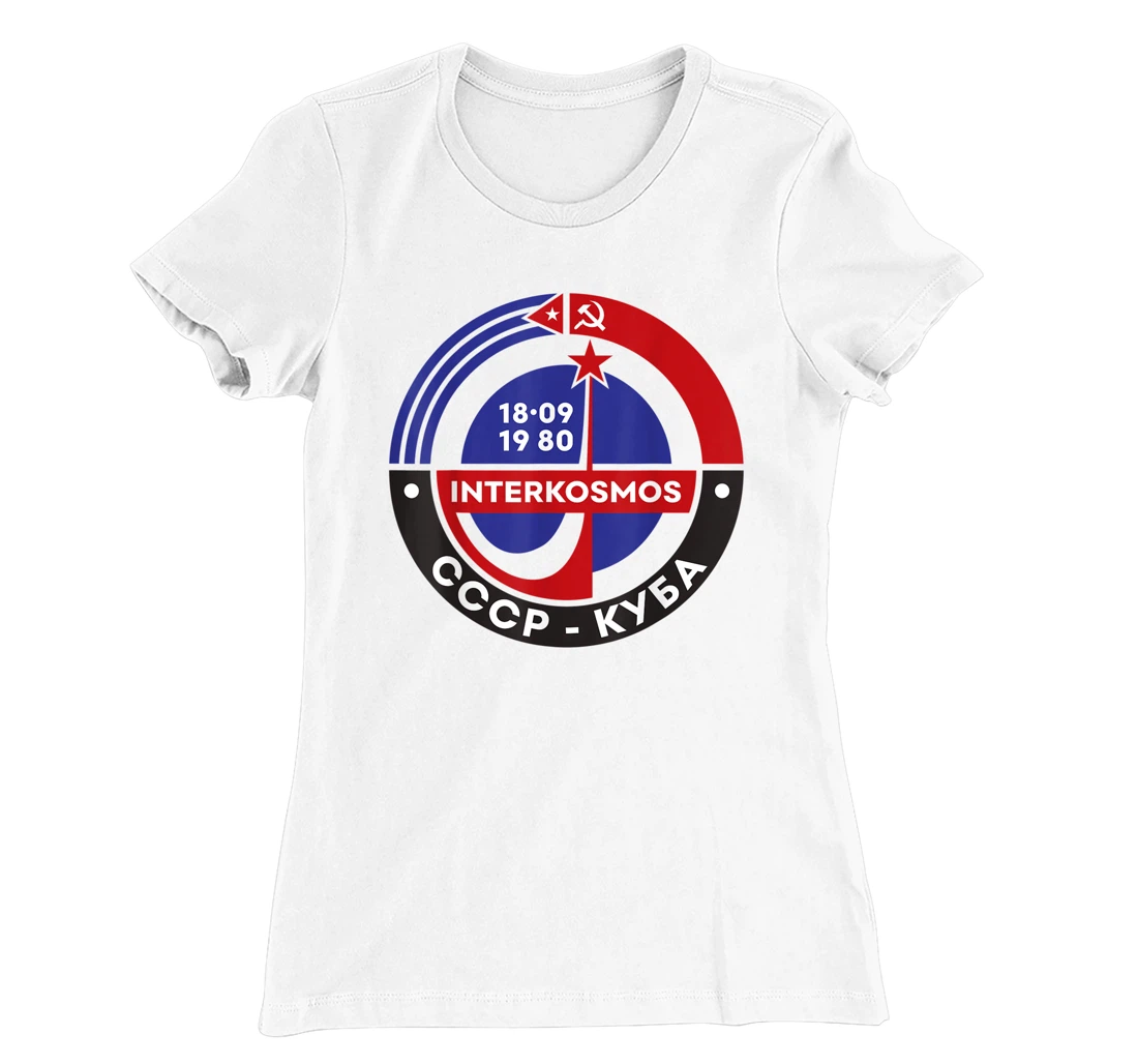 Womens Interkosmos Cuba Russia Vintage Sputnik USSR Soviet Union T-Shirt, Women T-Shirt