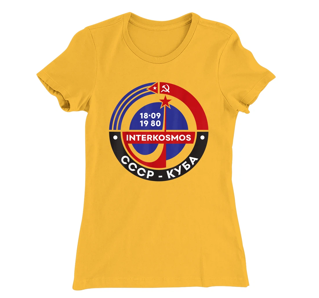 Womens Interkosmos Cuba Russia Vintage Sputnik USSR Soviet Union T-Shirt, Women T-Shirt