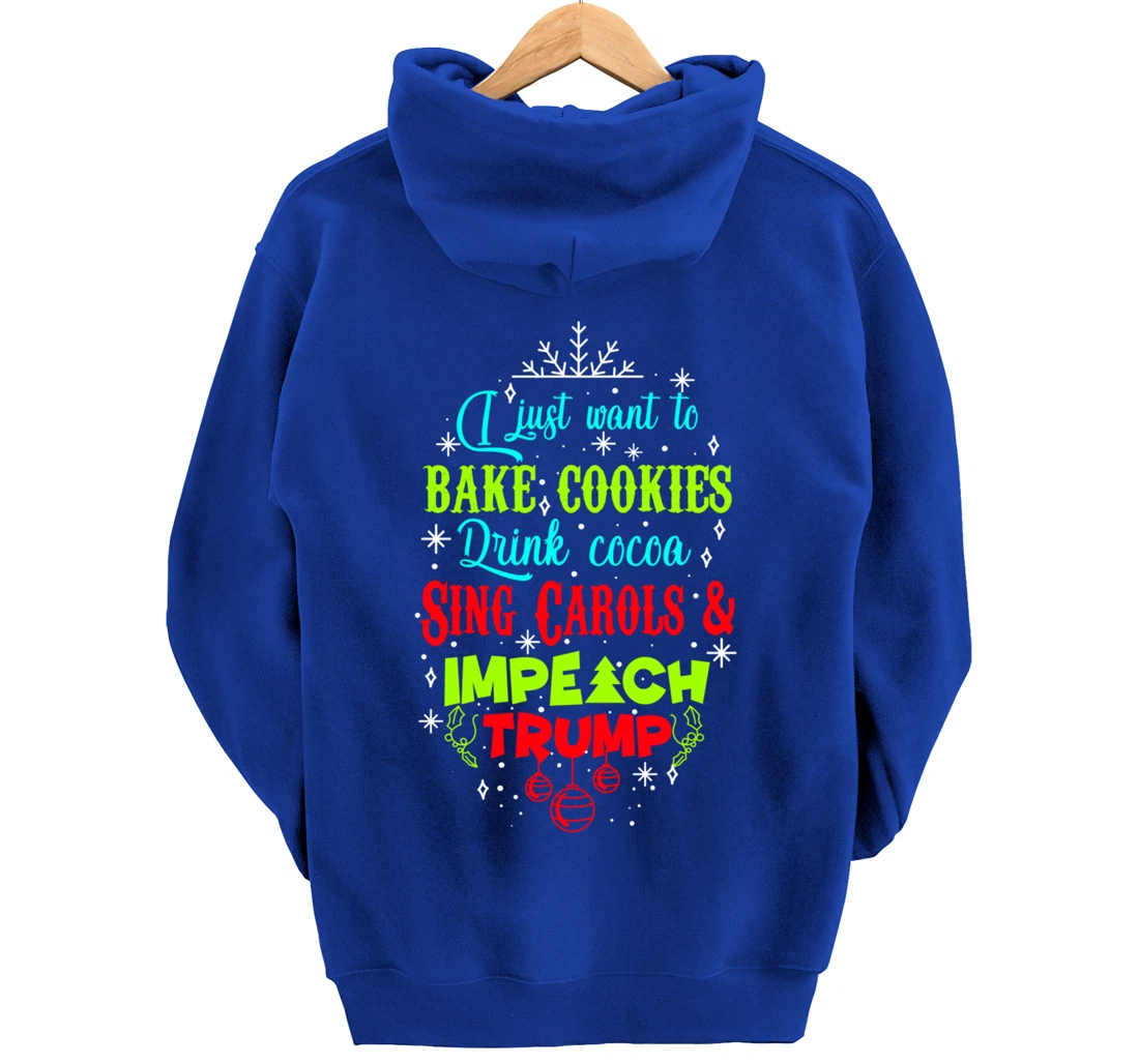 Impeach Trump Christmas Wish Funny Holidays Anti-Trump Pullover Hoodie