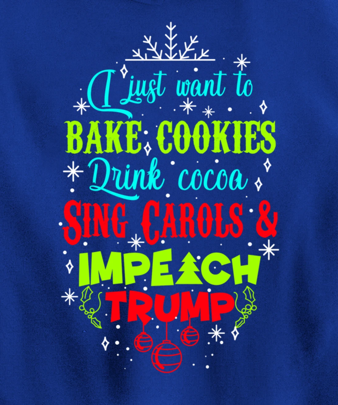 Impeach Trump Christmas Wish Funny Holidays Anti-Trump Pullover Hoodie