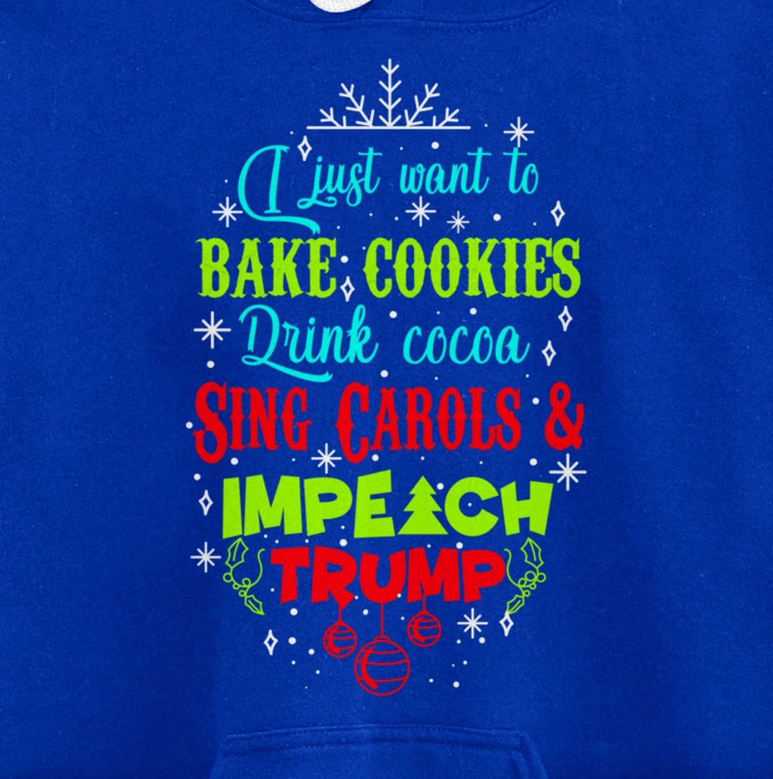 Impeach Trump Christmas Wish Funny Holidays Anti-Trump Pullover Hoodie