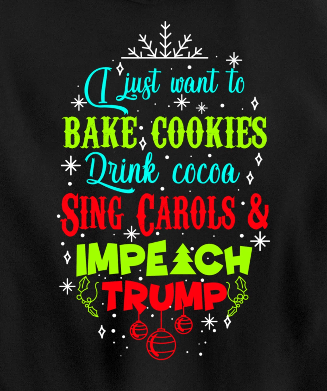 Impeach Trump Christmas Wish Funny Holidays Anti-Trump Pullover Hoodie