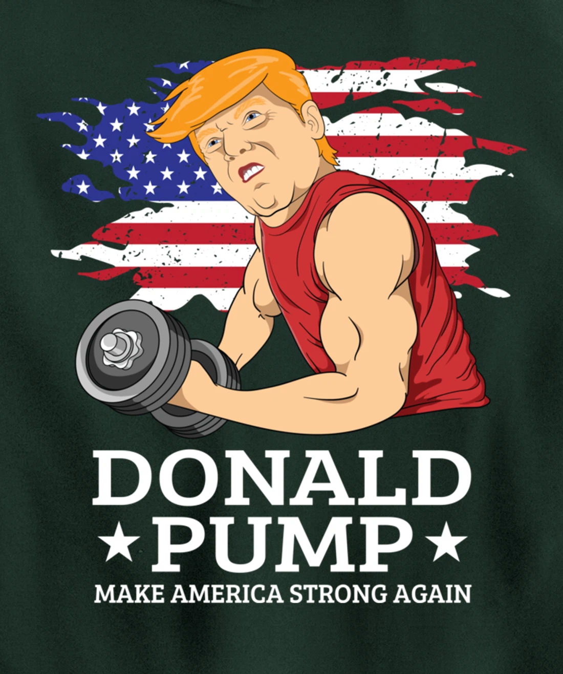 Donald Pump USA Flag Make America Strong Again Reelect Trump Pullover Hoodie